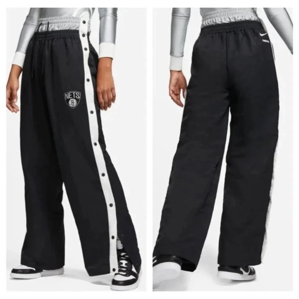 Nike x‎ AMBUSH DB8589-010 Nets NBA Tearaway Pants Black/White Womens Size M